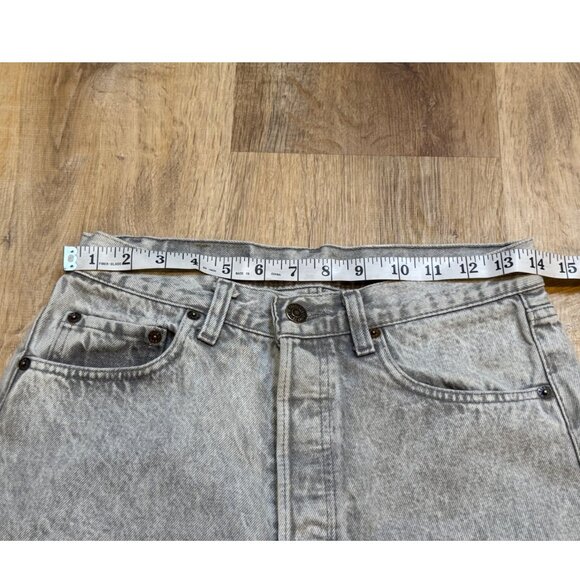 Vintage 90s Levis 501 XX Jeans Stonewashed Gray Distressed Hem 30x32 USA *30x25* - Picture 5 of 11